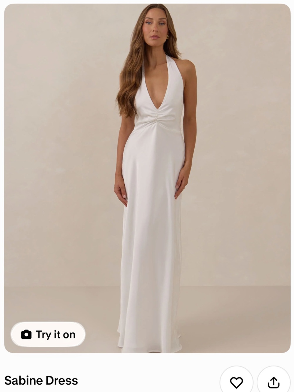 Park & Fifth Sabine Halter Dress in White